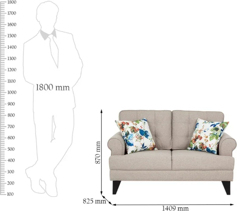Paddington Fabric 2 Seater Sofa - HomeTown