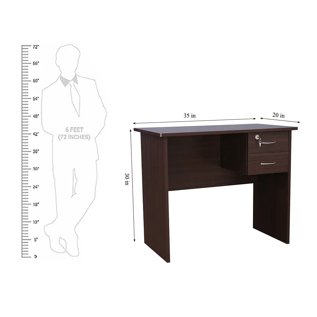 Simply Study Table in Walnut Colour - HomeTown