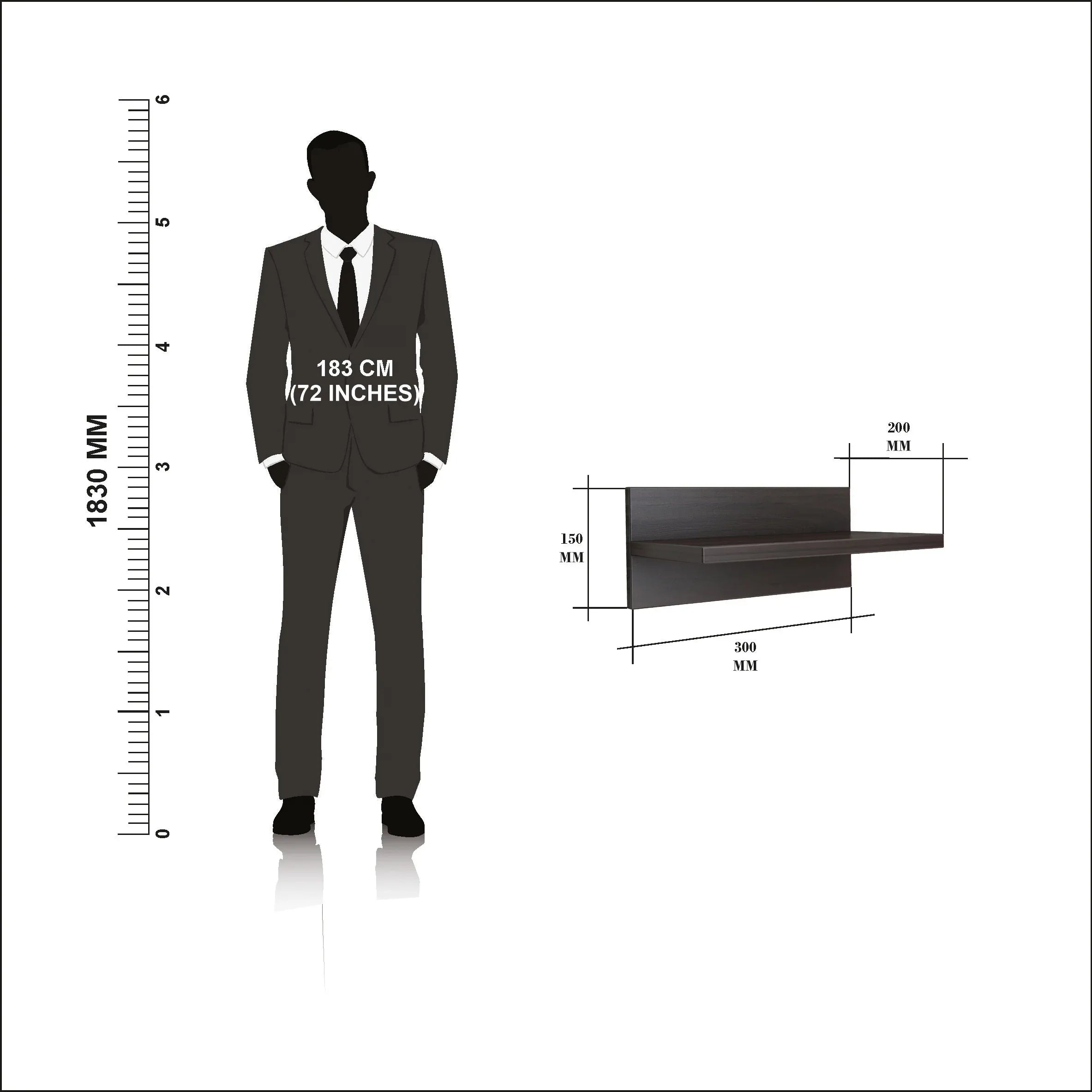 Jax Engineered Wood Wall Unit in Dark Walnut Colour - HomeTown