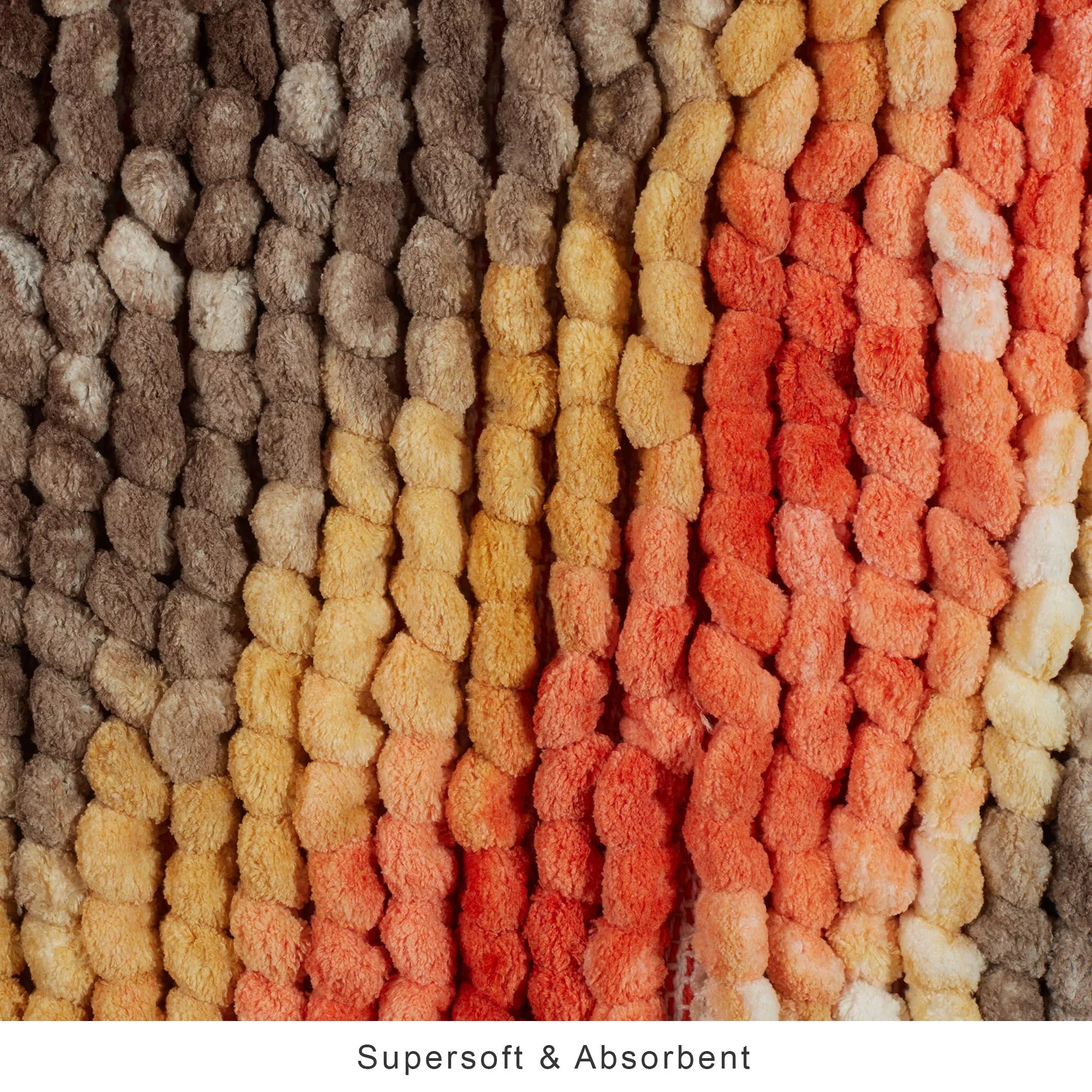 Emilia Micro Chenille Multipurpose Loop Bath Mat 40x60 Cm in Rust Mustard Colour - HomeTown