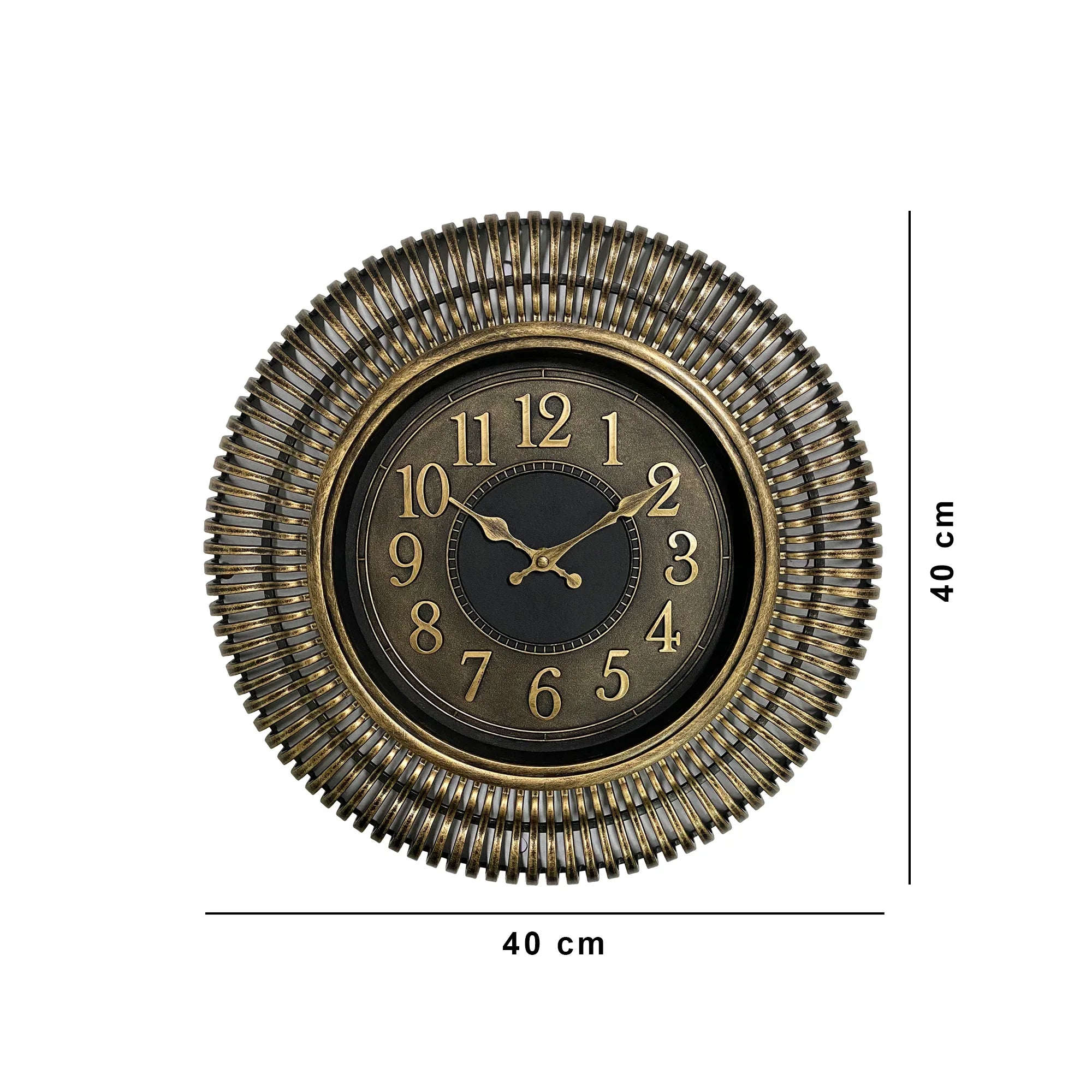 Aristo Geometric Rim Classic Wall Clock, Diameter 40cm in Bronze Colour - HomeTown