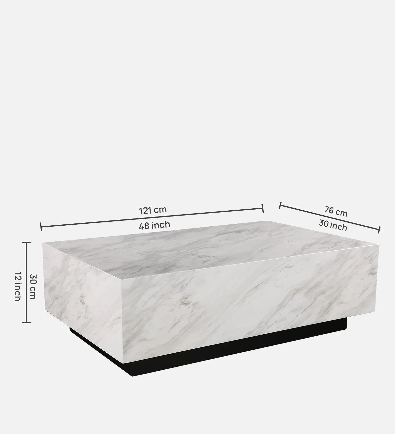 Garnet Marble Finish Center Table in White Colour - HomeTown