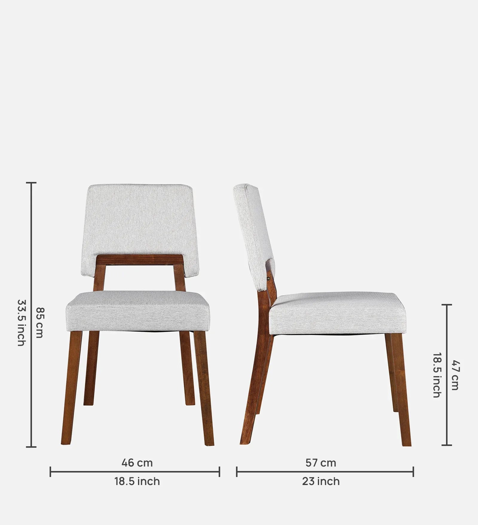 Lillian Solidwood Dining Chair Set Of 2 in Walnut Colour - HomeTown