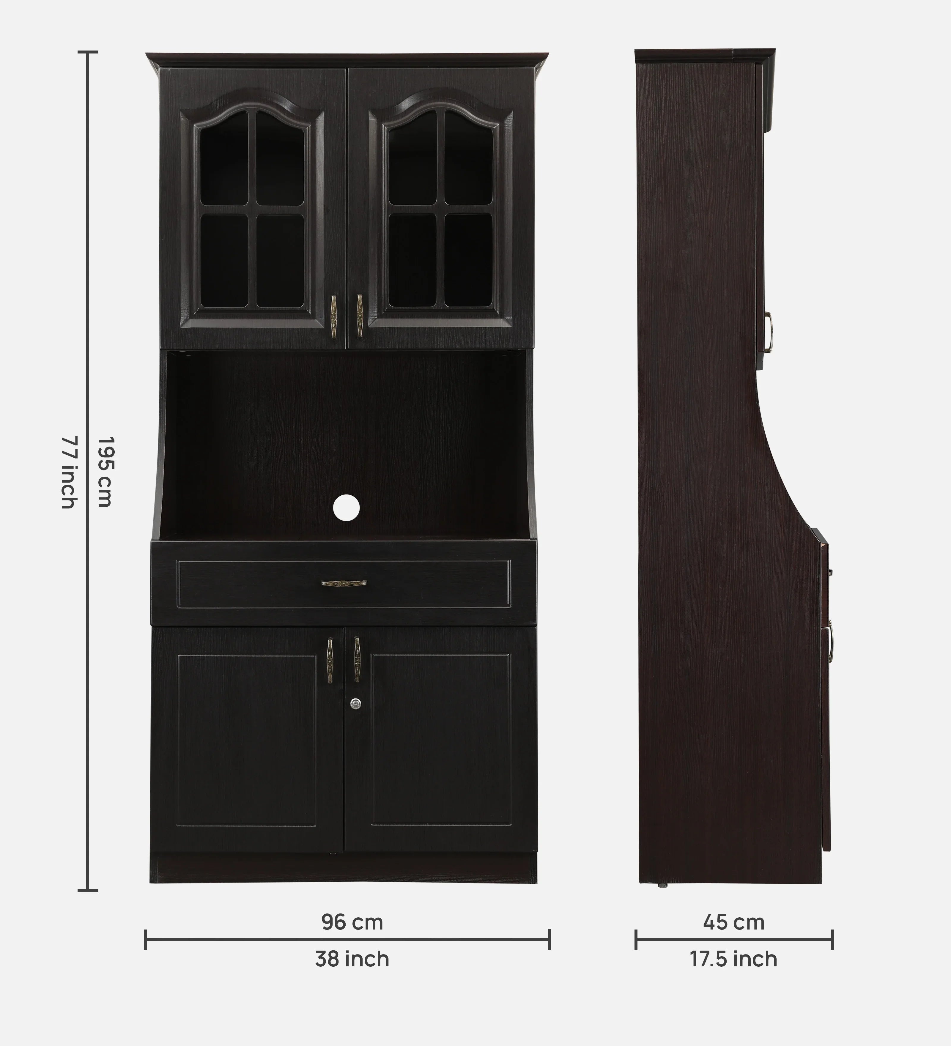 Mandarin Crockery Unit in Wenge Colour - HomeTown