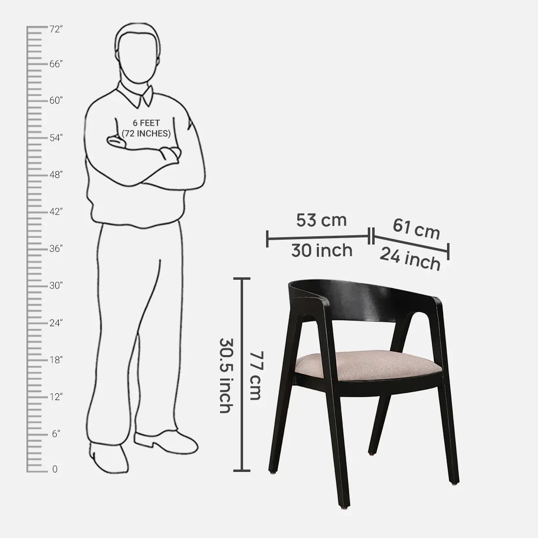 Haven Solidwood Dining Chair in Black Colour - HomeTown