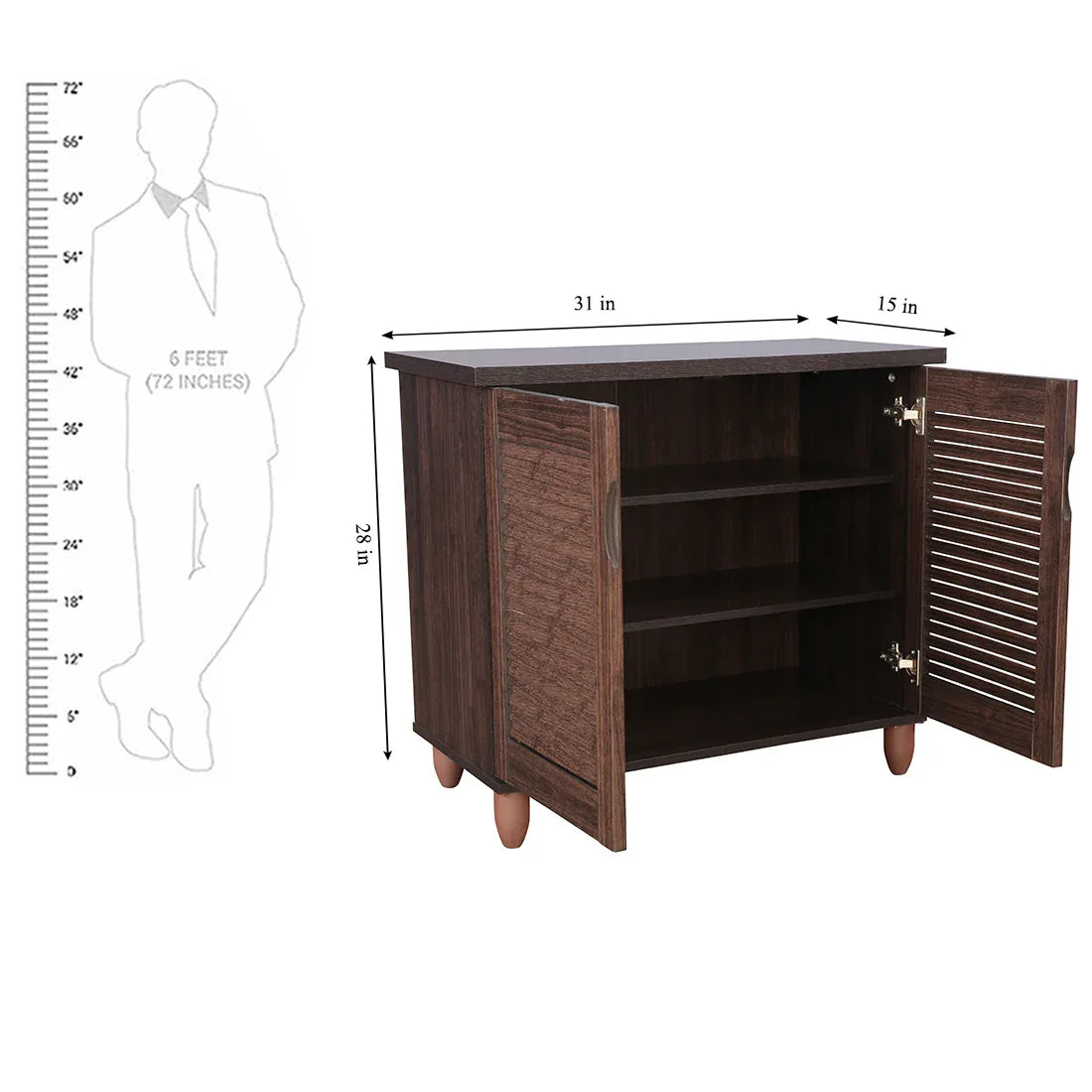Riveria Engineered Wood Shoe Rack in Wenge Colour - HomeTown