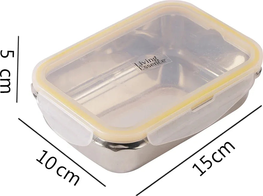 Carry Steel Rectangle Container 500ML in Silver Colour