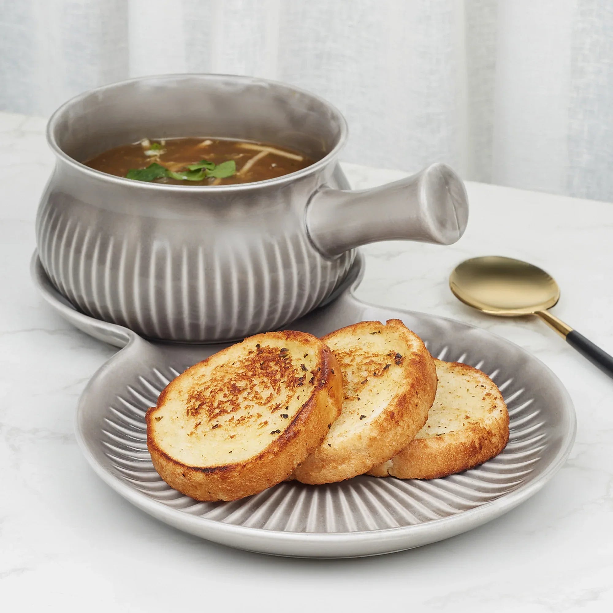 Ace Ceramic Soup Cup & Serving Platter Combo in Assorted Colour - HomeTown