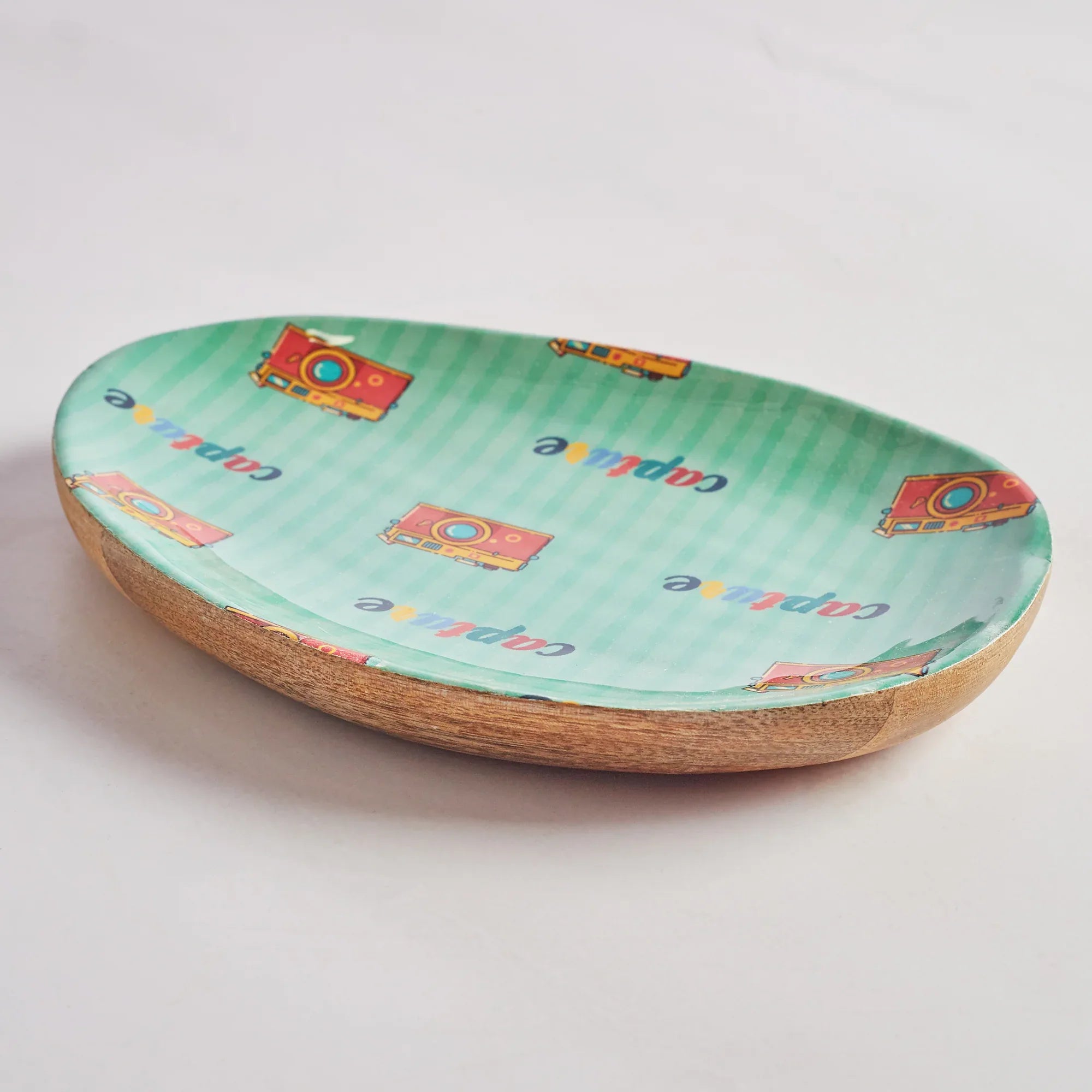Milan Wooden Oval Serving Platter Small in Multi Colour - HomeTown