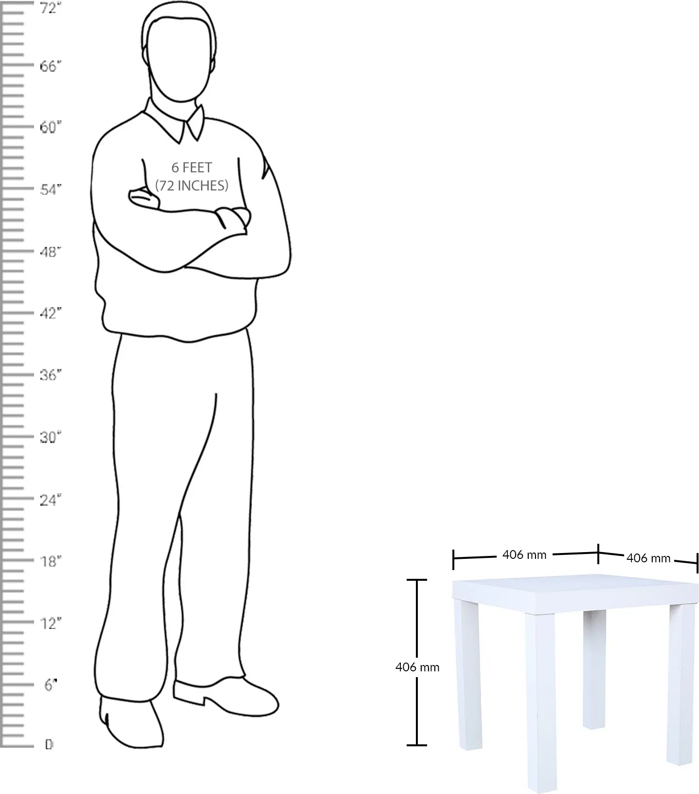 Larix Engineered Wood Side Table in White Colour - HomeTown