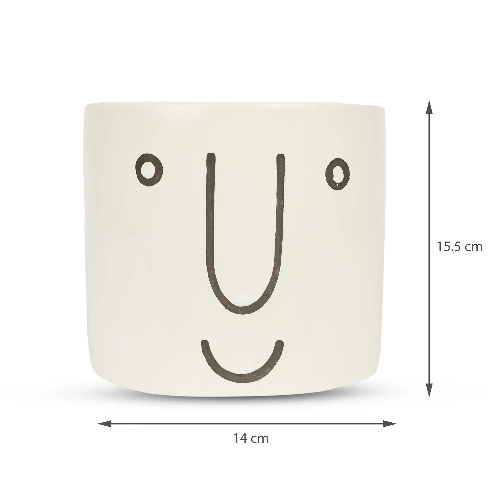 Alura Milan Face4 Ceramic Planter 14Cm in White Colour - HomeTown