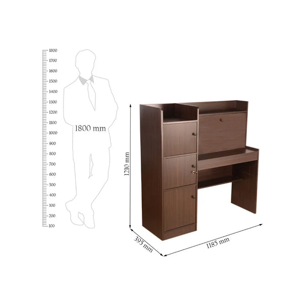 Venus Engineered Wood Study Table in Walnut Colour dimensions