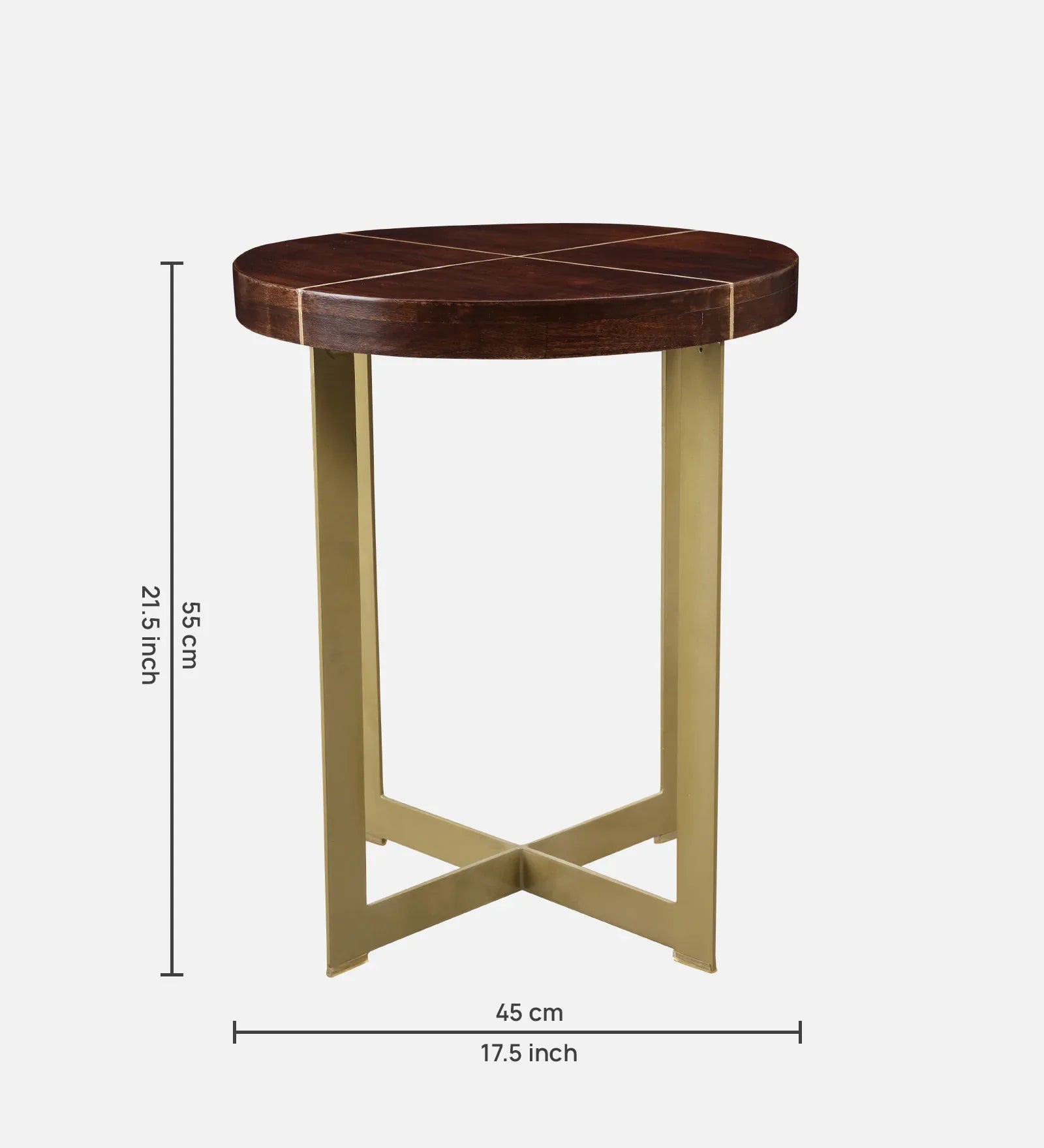 Augustin Solid Wood Side Table in Walnut Colour - HomeTown