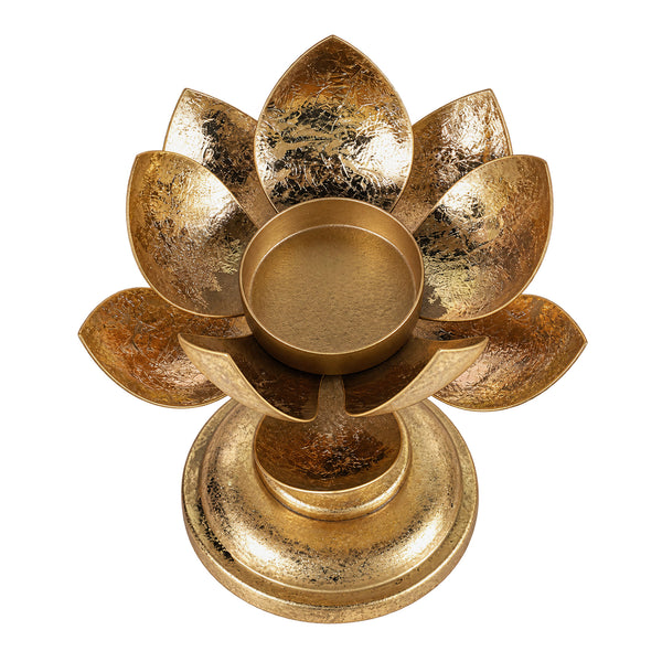 CGI Luxe Utsav Single Lotus Stand S Gold Finish | 111X1X13 cm dimensions