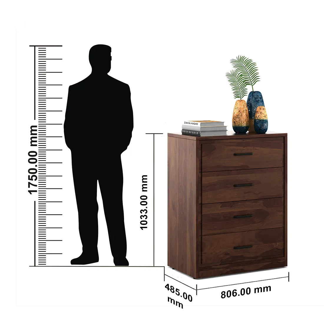 Antwerp Chest Of 4 Drawers in Sheesham Colour - HomeTown