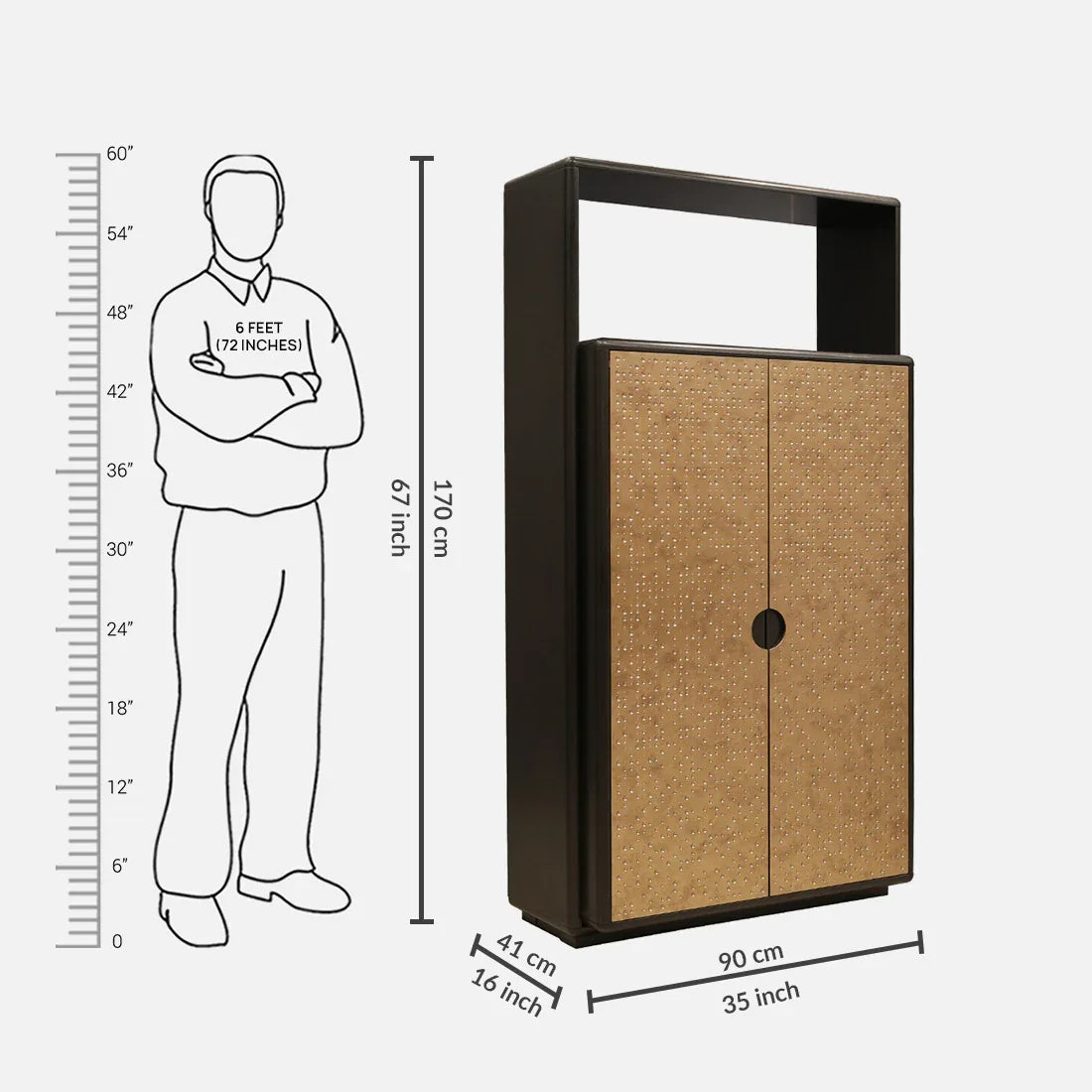 Arabella Bar Unit in Matt Gold Colour - HomeTown