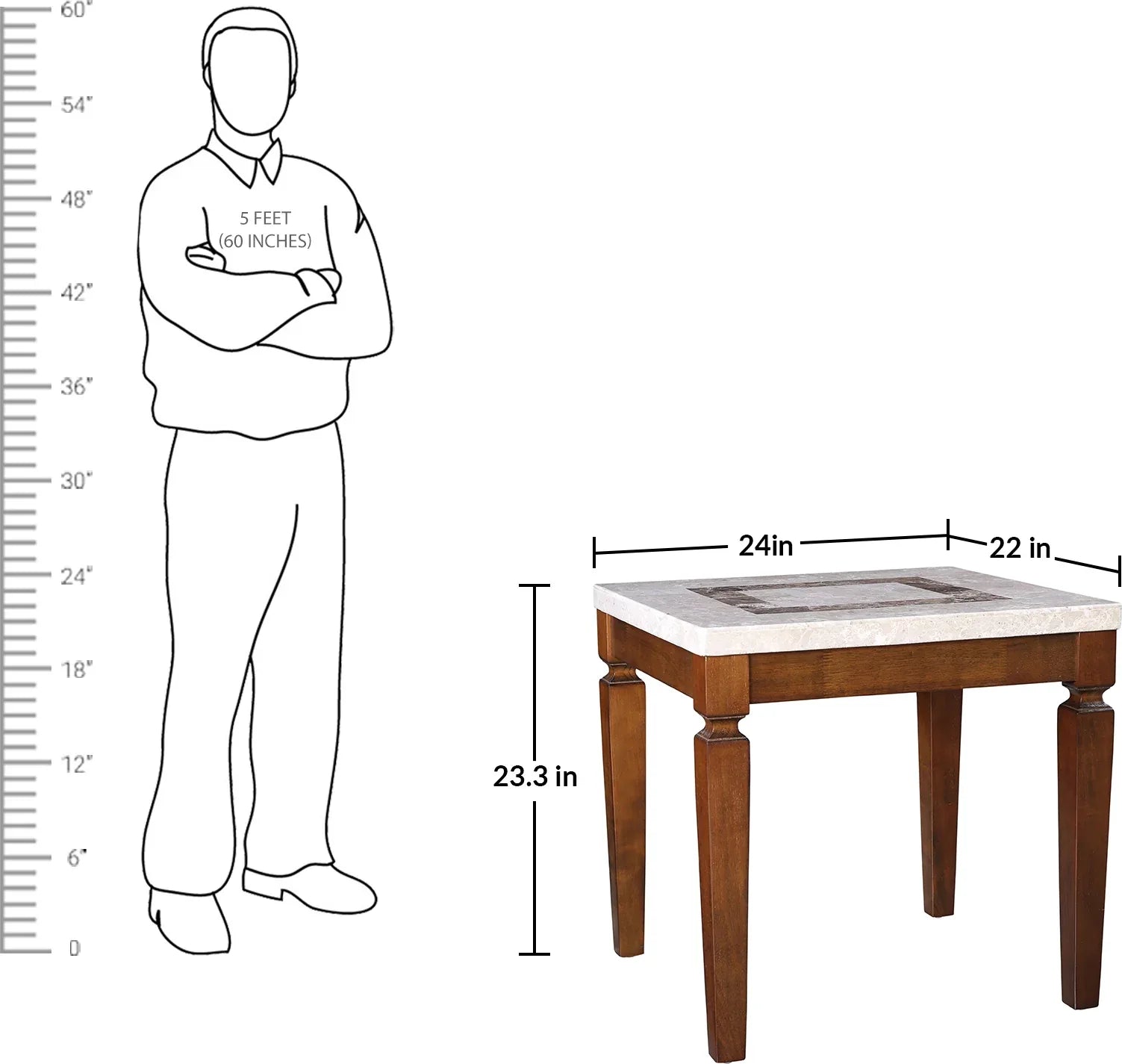 Bliss Marble Top Side Table in Beige Colour - HomeTown