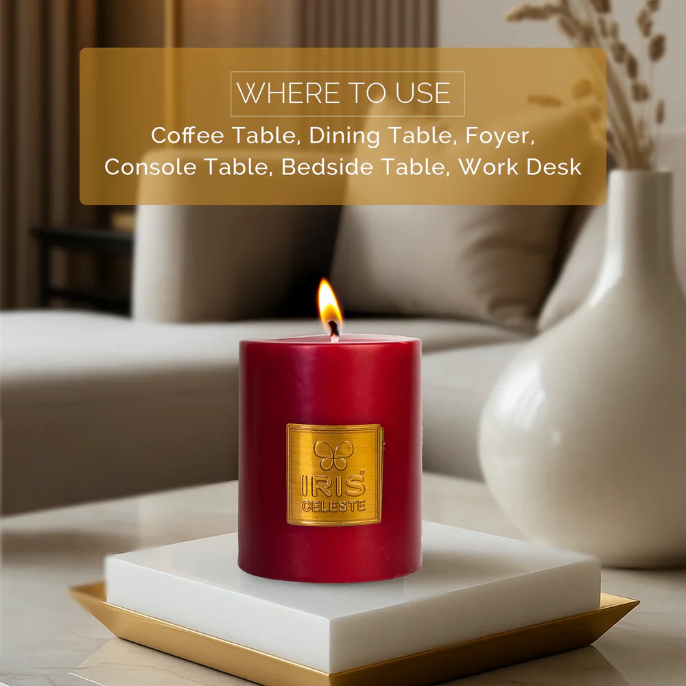 IRIS CELESTE  PILLAR CANDLE  ICAC09012RG