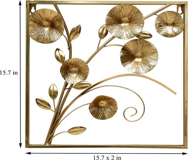 Wall Decor Metal Palak Leaf Panel by Vedas dimensions