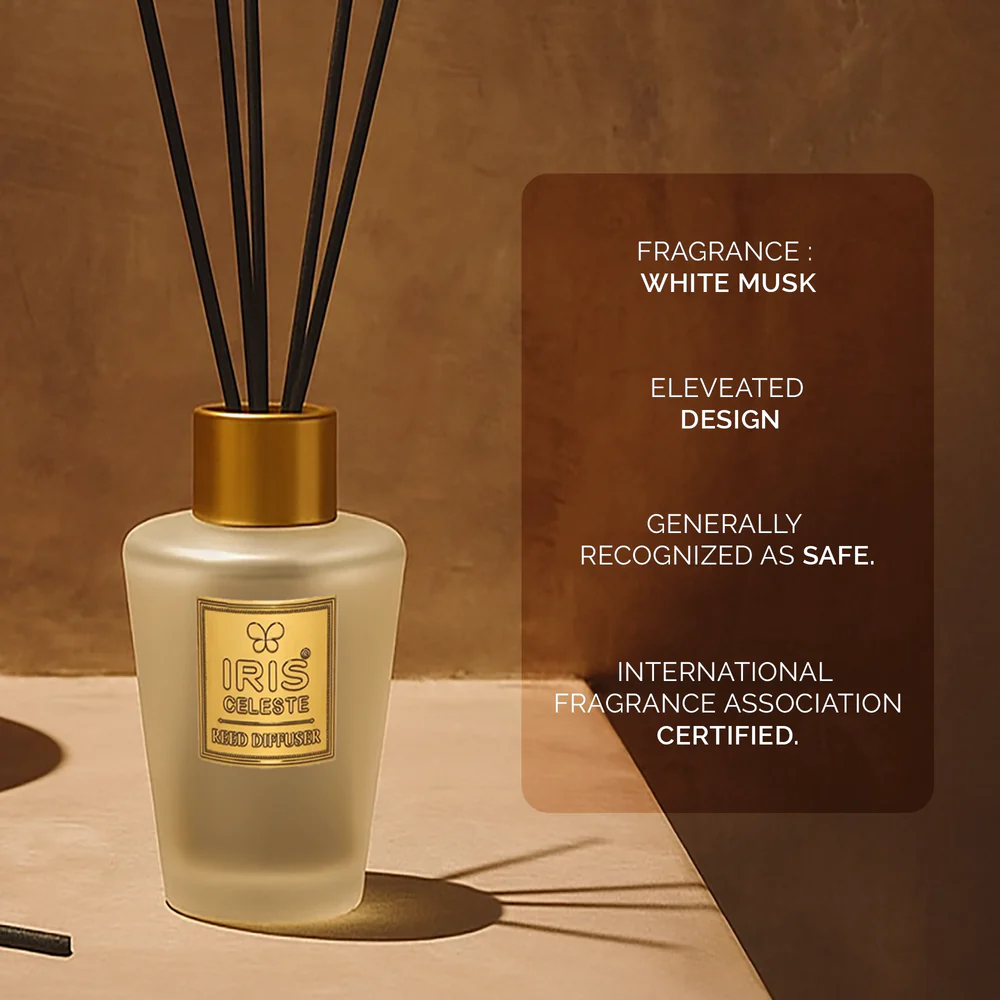 Iris Celeste Reed Diffuser Set Warm Musk - Premium Essential Oil Diffuser
