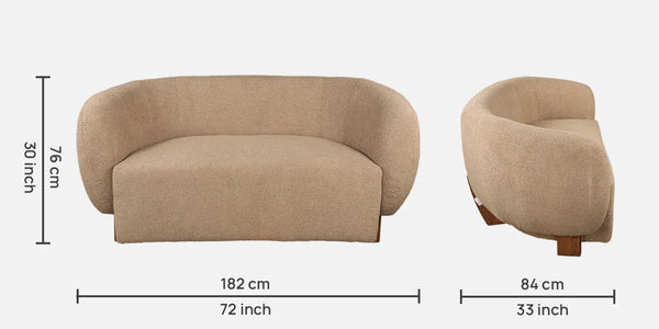 Haku Fabric Sofa in Grey Color | 2 Seater dimensions