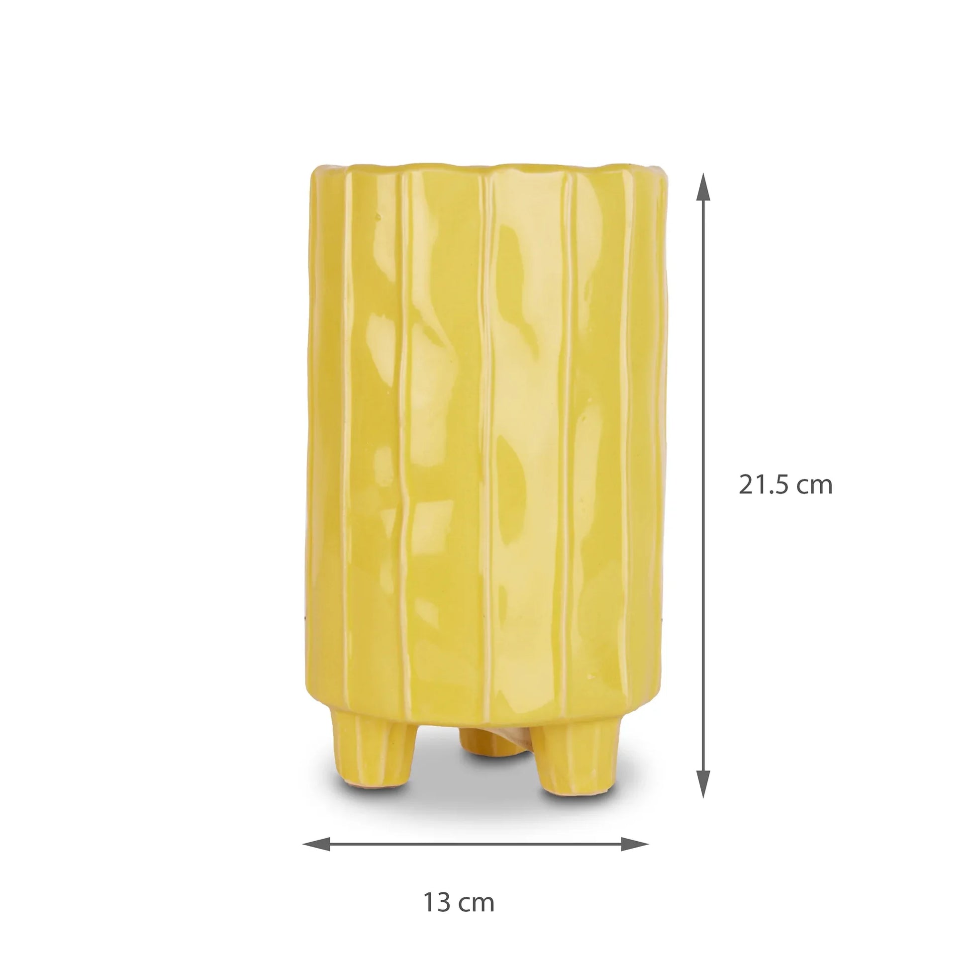 Alura Tropical Glossy Ceramic Planter 22Cm in Apple Green Colour - HomeTown