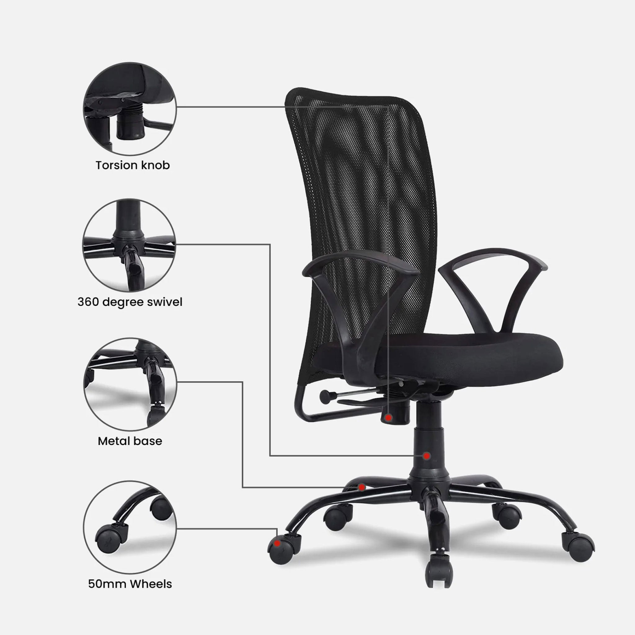 Workflex Office Chair Net Black