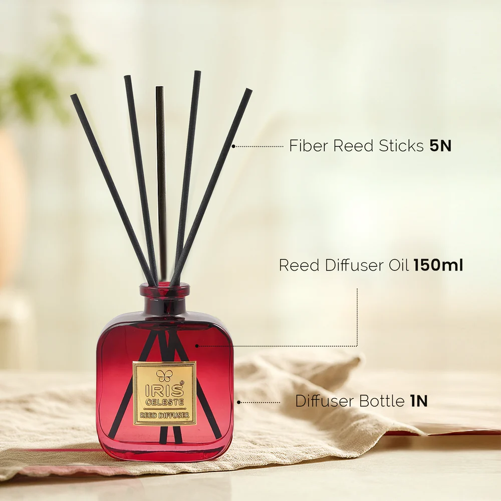 Iris Celeste Reed Diffuser Set in Pink Colour - Best Oil Diffuser for Home