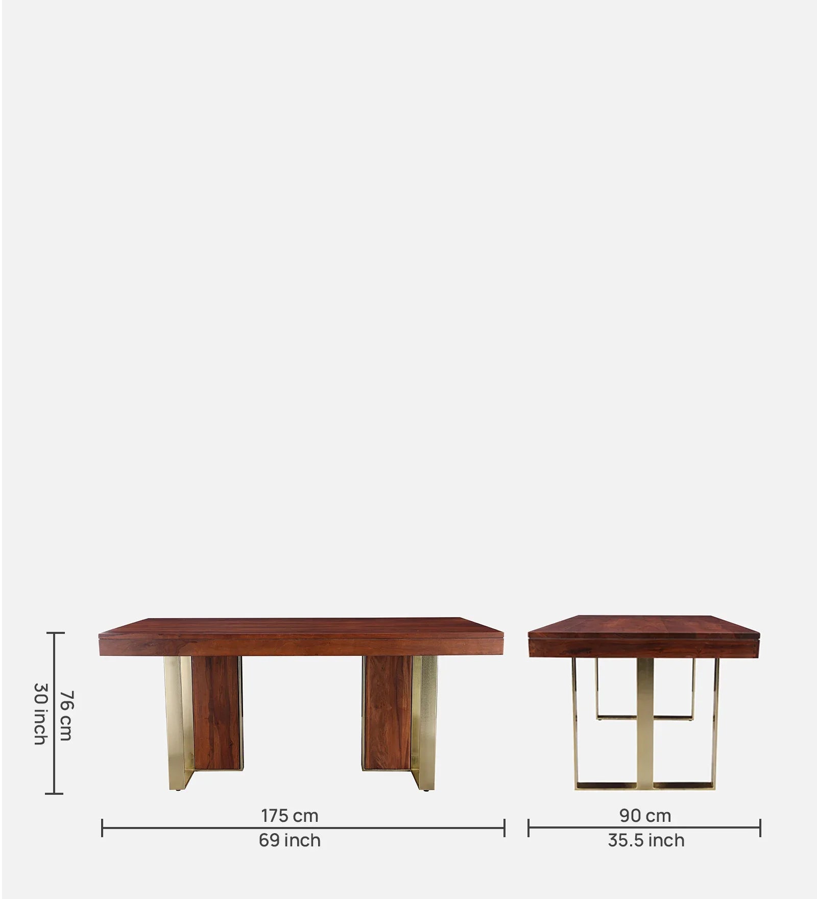 Marvis Sheesham Wood(Rosewood) Six Seater Dining Set in Walnut Colour - HomeTown