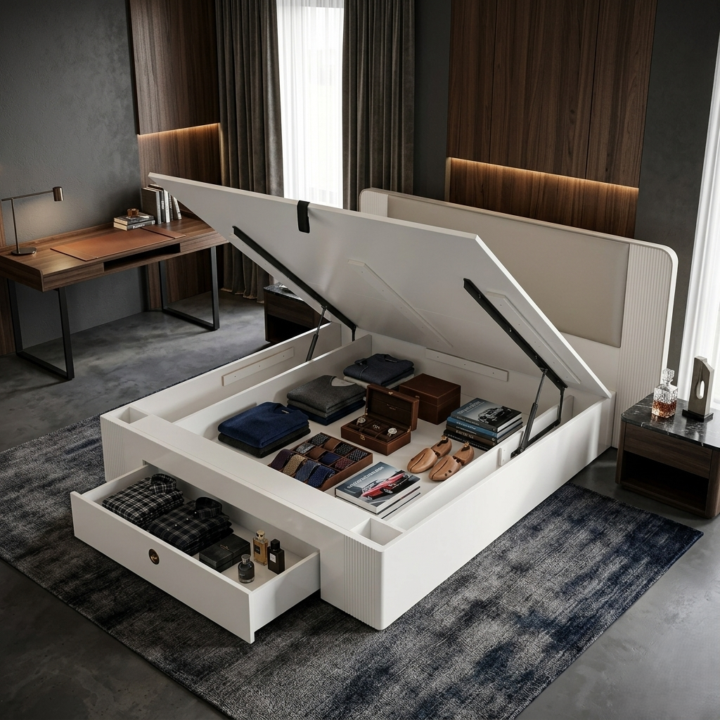 Snowcrest King Bed Full Hyd w Front Drwr