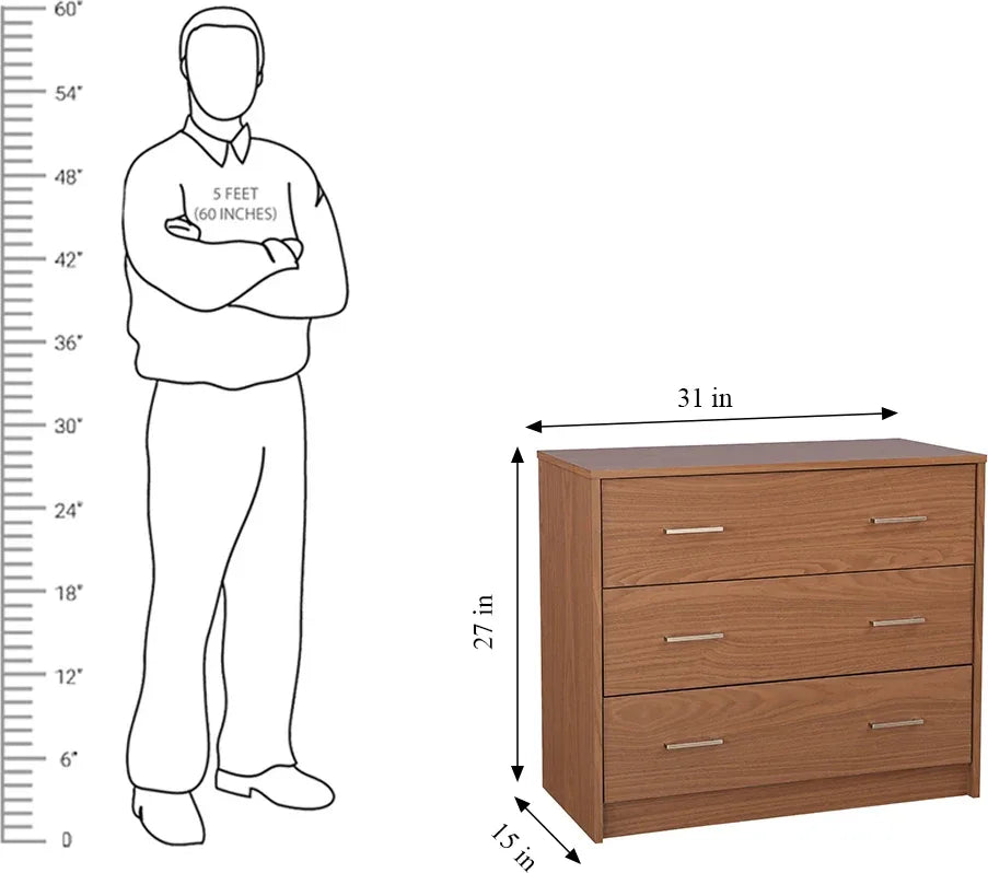Atlas Engineered Wood Chest of Drawers in Walnut Colour - HomeTown