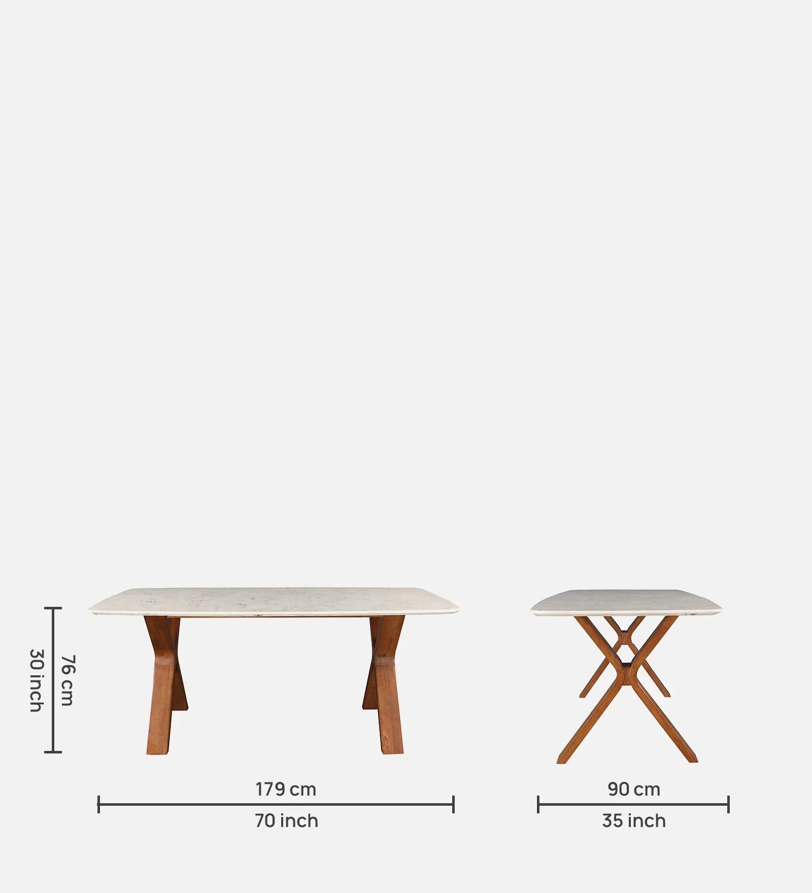 Sanddune Marble Top Six Seater Dining Set in Walnut Colour - HomeTown