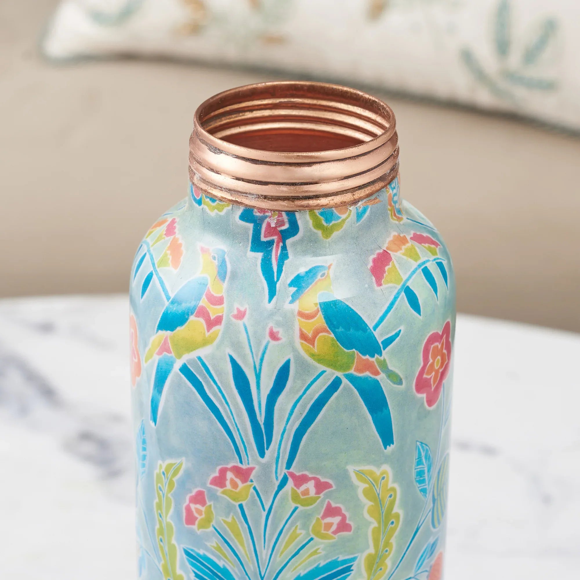 Anar Printed 1 Litre Copper Bottle Perfect Ayurvedic Copper Vessel For Sports, Fitness, Yoga - Natural Health Benefits in Multi Colour - HomeTown