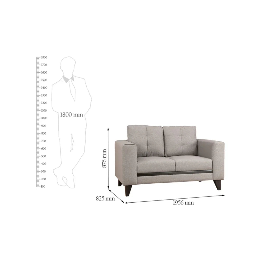 Garcia Fabric Two Seater Sofa - HomeTown