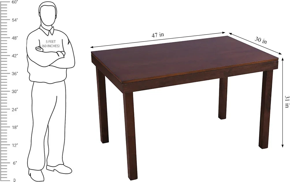 Hopton Solidwood 4 Seater Dining Table in Walnut Colour - HomeTown