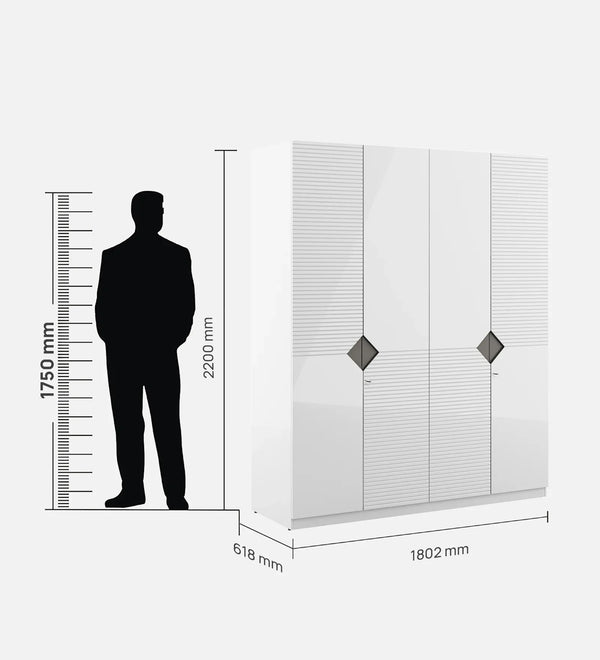Gwen 4 Door Wardrobe in White & Denim Colour dimensions
