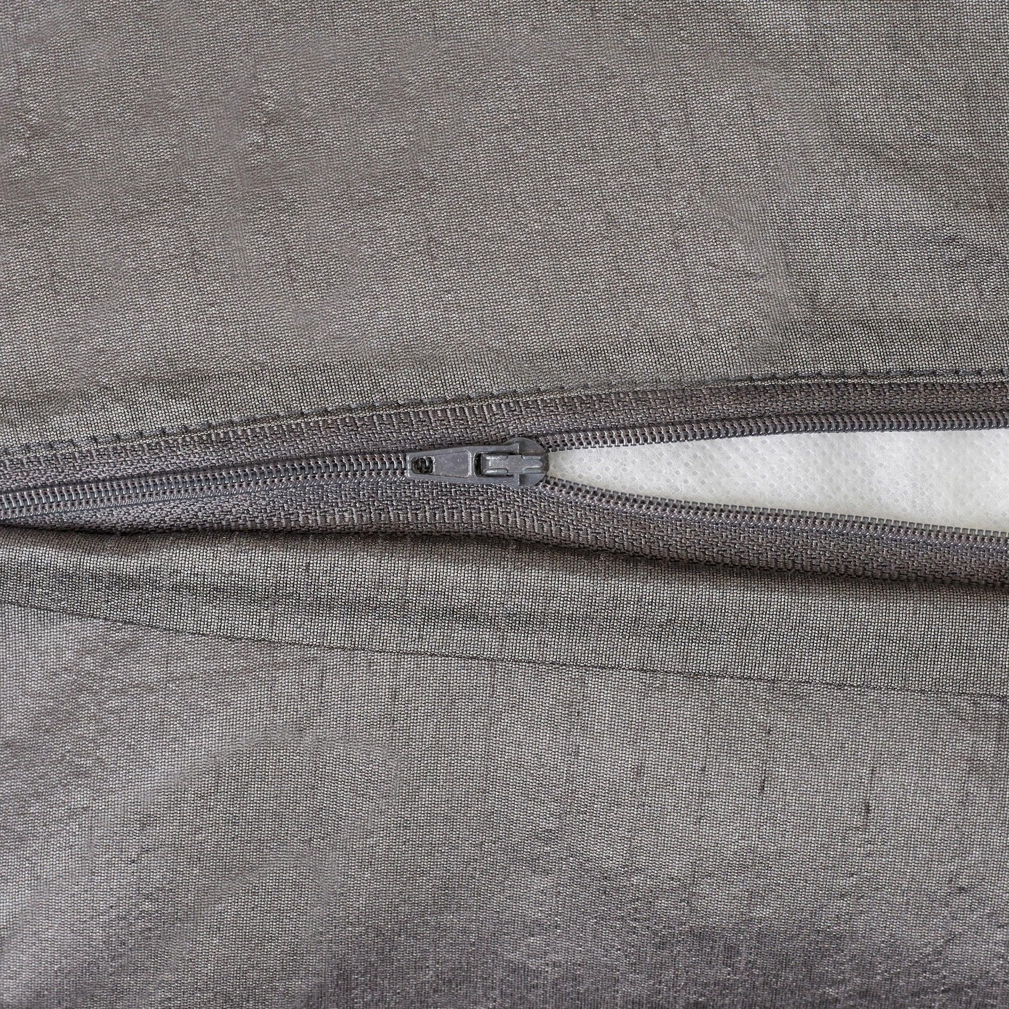 Modern Pleated Set Of 2 Cushion Cover 40x40 Cm in Charcoal Colour - HomeTown