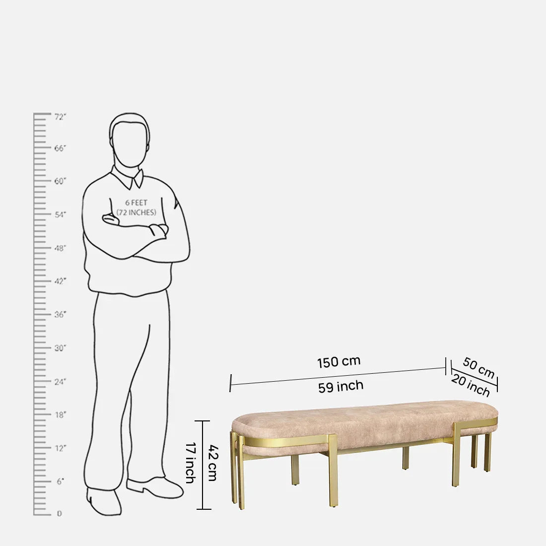 Seraphine Bed Bench in Beige Colour - HomeTown