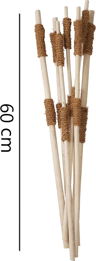 Wicker Dry Jutestick With Rope Bunch in White Colour - HomeTown