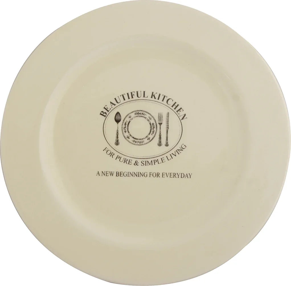 Beautiful Kitchen Ceramic Small Plate 8 Inch in White Colour - HomeTown