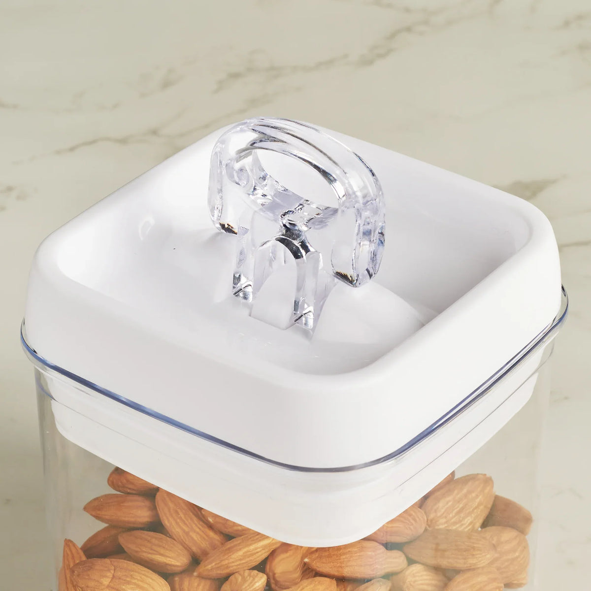 Robusto BPA Free Easy Lock Square Container 500ml in Transparent & White Colour - HomeTown