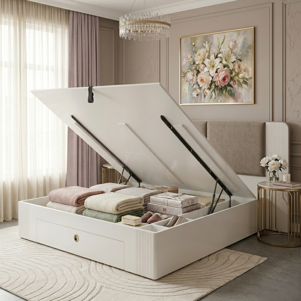 Snowcrest QueenBed Full Hyd w Front Drwr