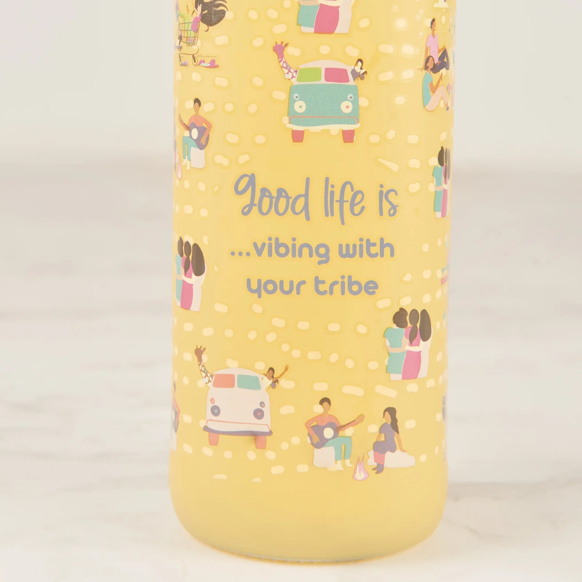 Good Life Glass Frosted Juice Bottle 550 Ml in Yellow Colour - HomeTown