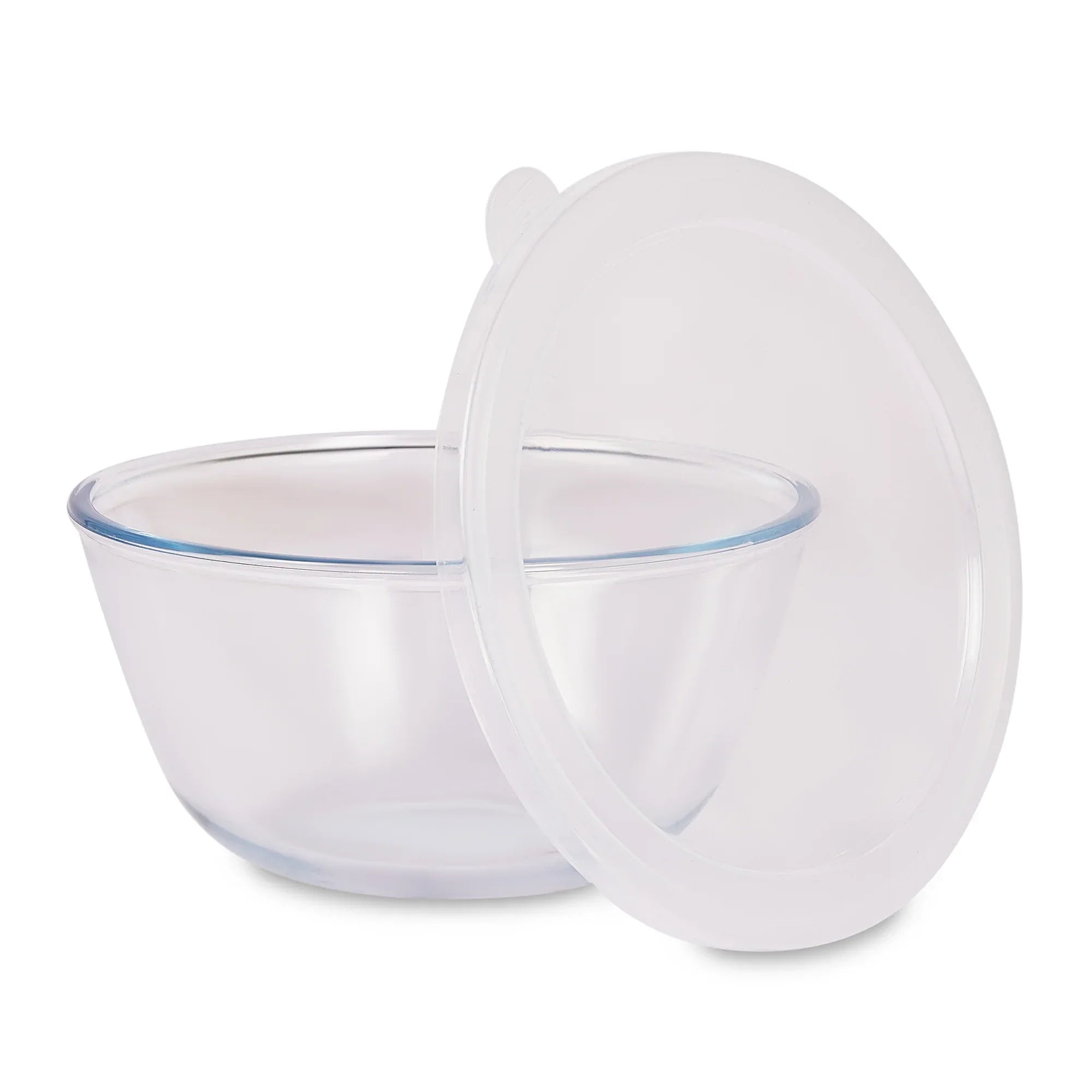 Fiesta Borosilicate Glass Mixing Bowl with Lid Set of 3 in Clear Colour - HomeTown