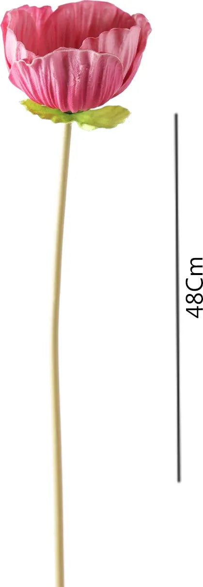 Elora Single Pink Poppy Polyester Artificial Flower 48cm in Pink Colour - HomeTown