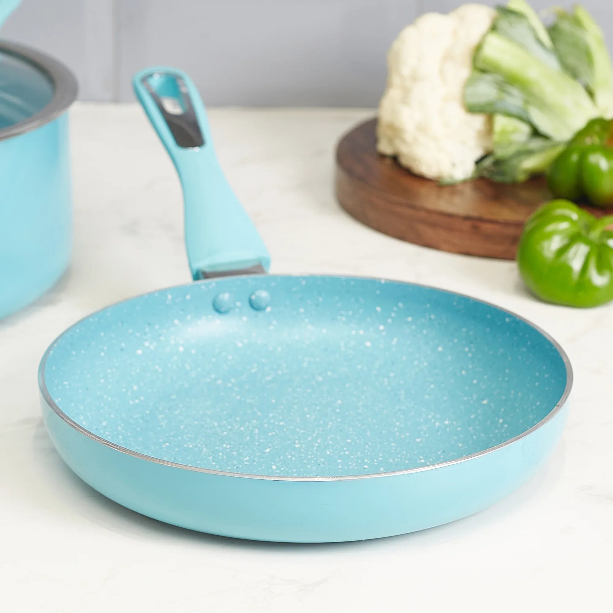 MasterCook+ 100% Virgin Aluminium Non-Stick Fry Pan 28cm in Teal Colour - HomeTown