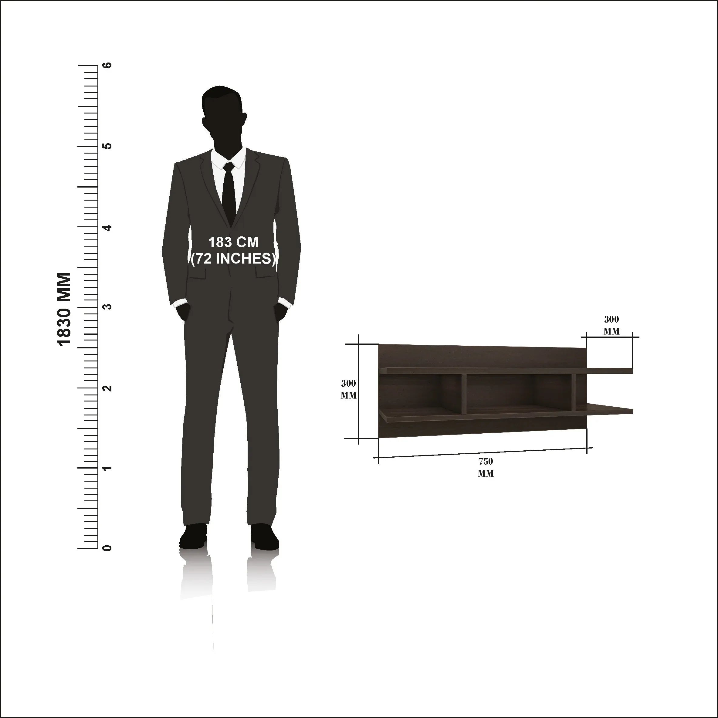 Cash Engineered Wood Wall Unit in Dark Walnut Colour - HomeTown