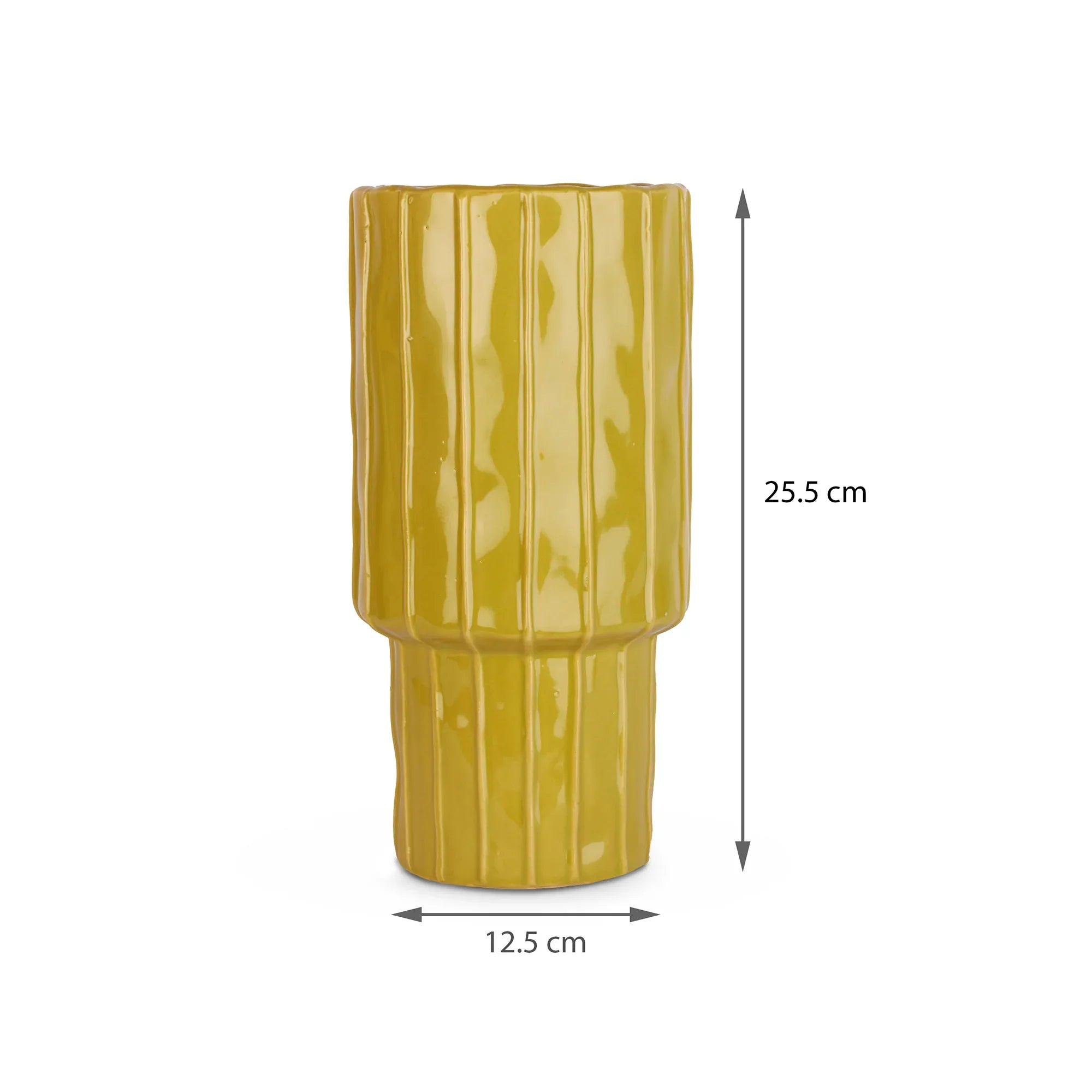 Alura Tropical Glossy Ceramic Planter 26Cm in Green Colour - HomeTown