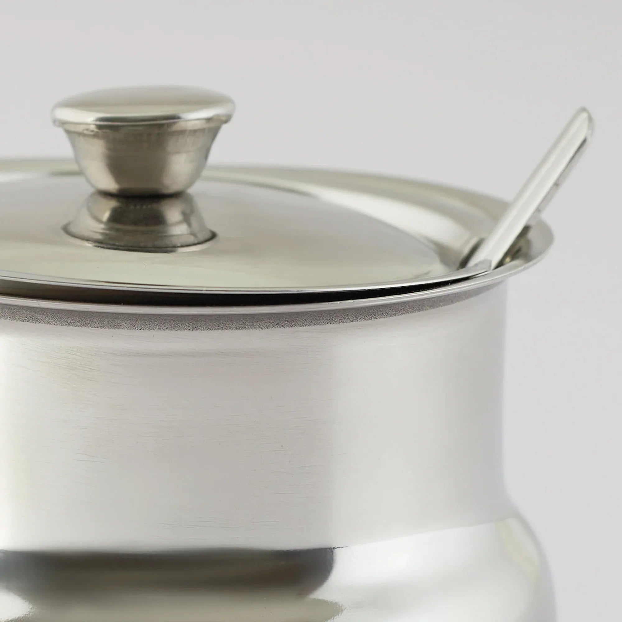 Glisto Stainless Steel Ghee Pot with Spoon Set of 2 in Silver Colour - HomeTown