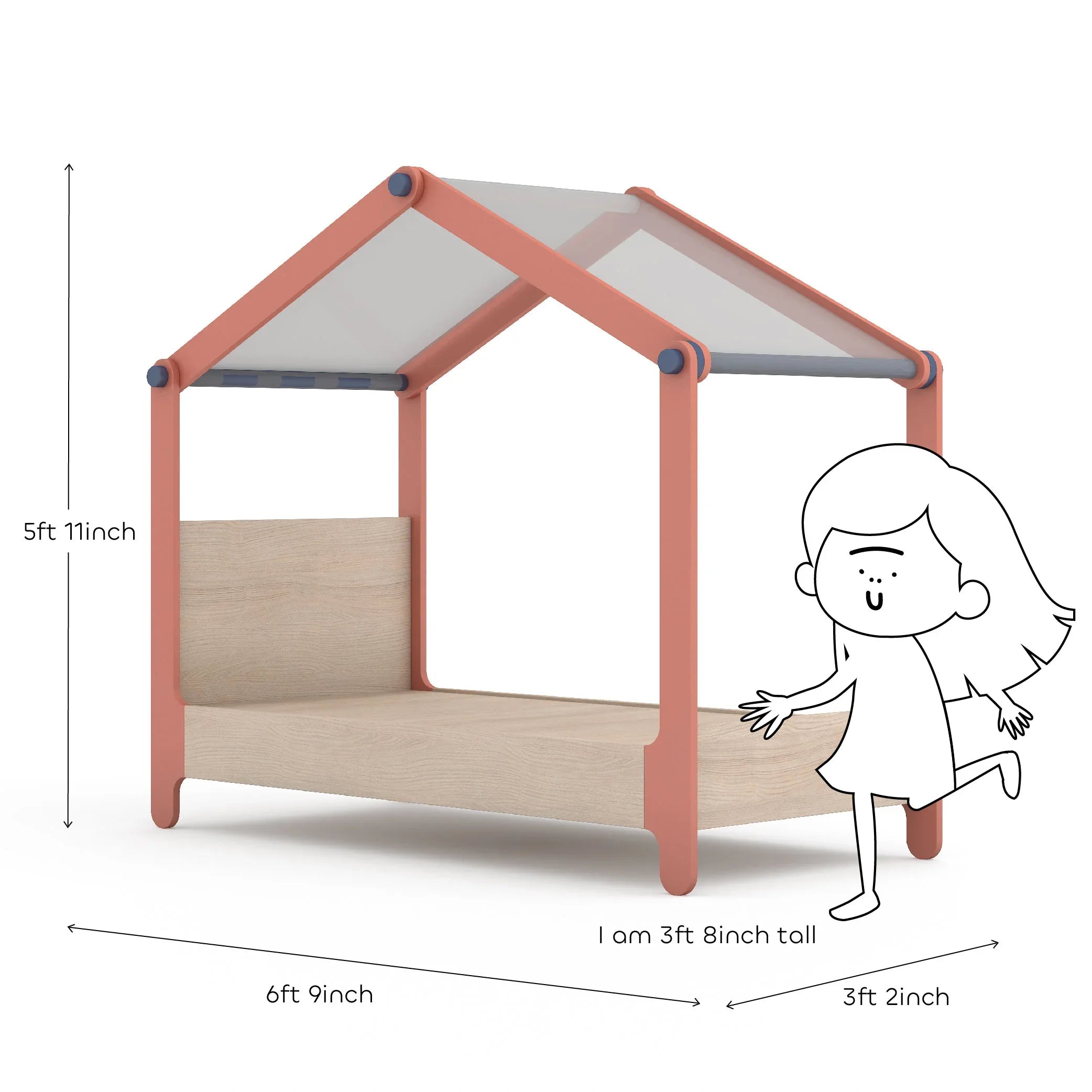 Dreamliner Tent Bed in Coral Paradise Colour - HomeTown